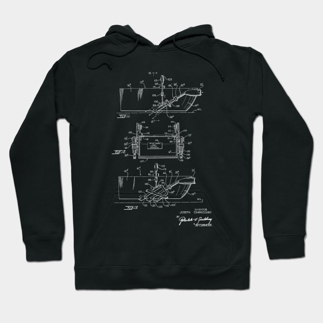 Jet Propelled Boat Vintage Patent Hand Drawing Hoodie by TheYoungDesigns